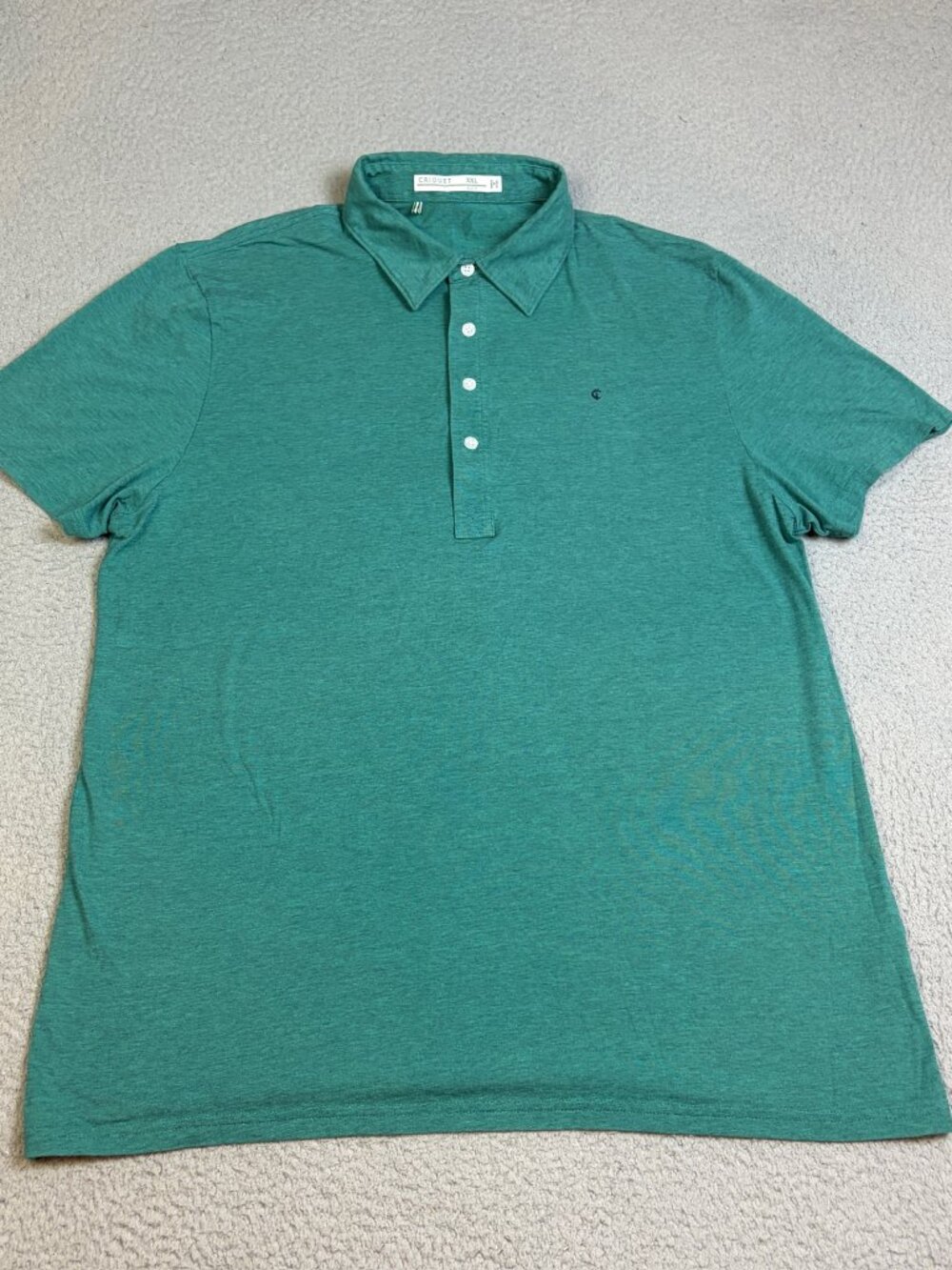 Criquet Polo Shirt Mens XXL Green Performance Wear Golf Casual Stretch Slim Fit